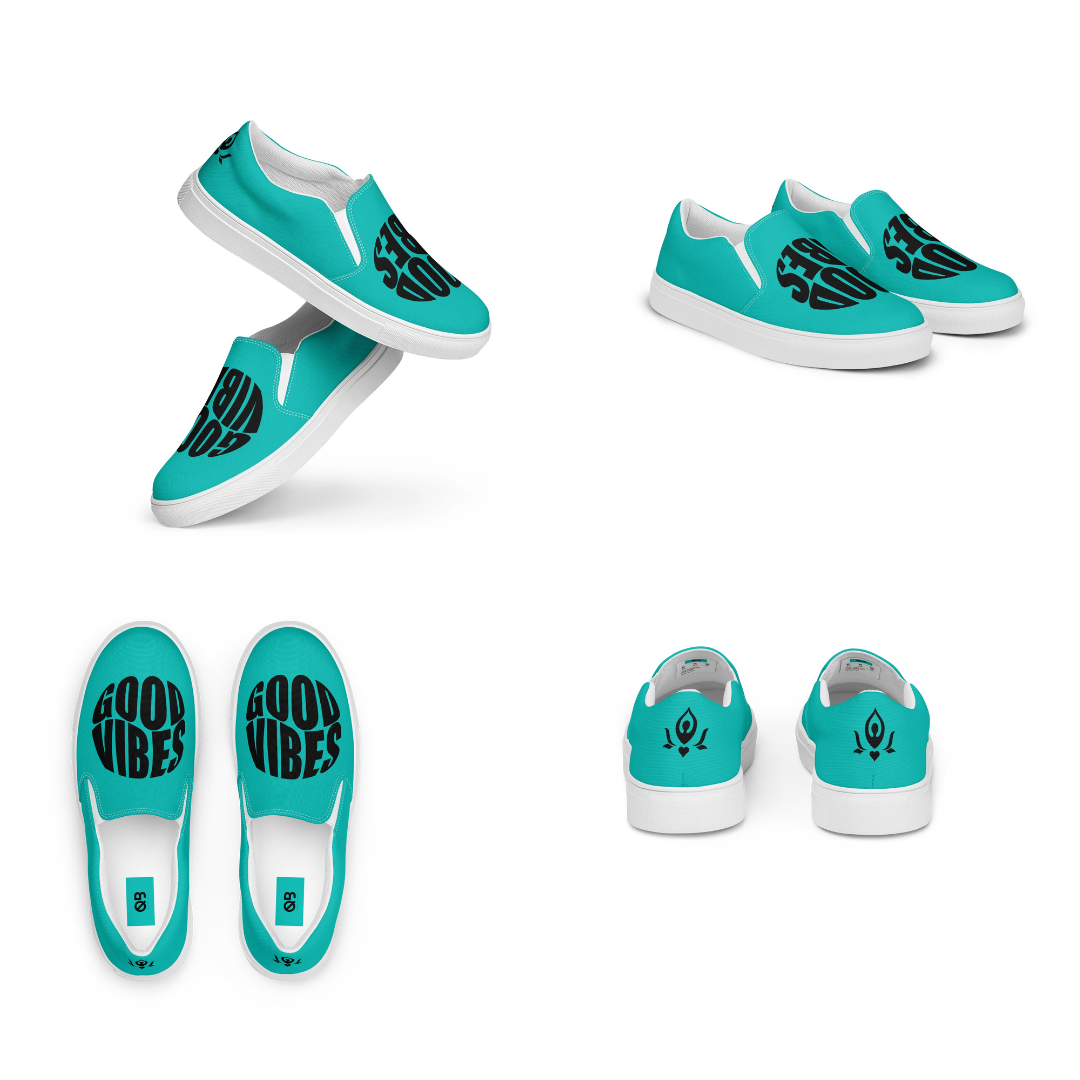 Iris Blue Women's Slip-on Canvas Shoes