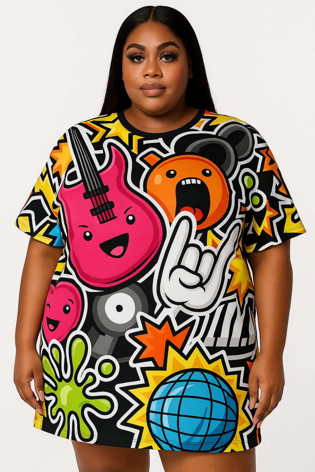 Oversized Graphic T-shirt Dress
