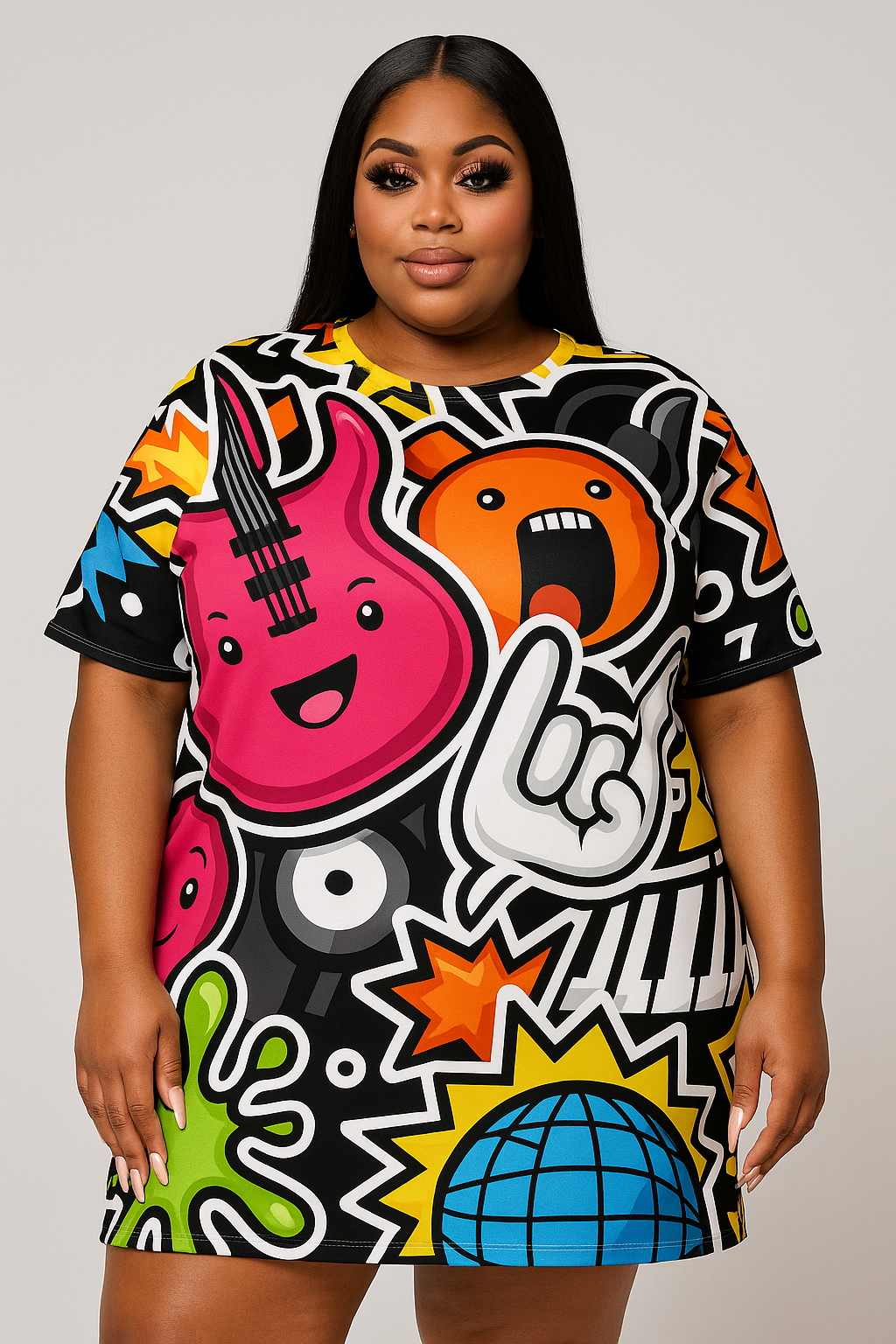 Oversized Graphic T-shirt Dress