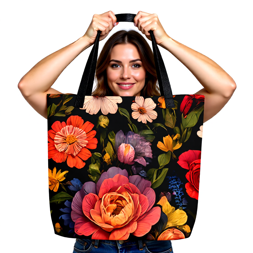Large Floral Tote Bag