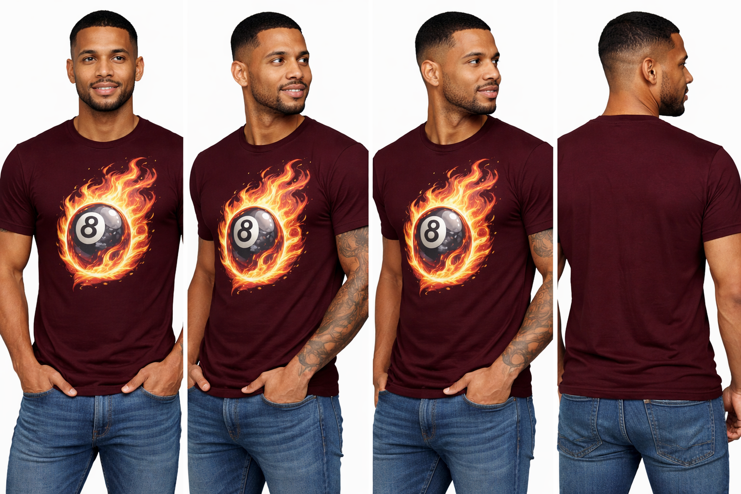 Flaming 8 Ball Men's Tee
