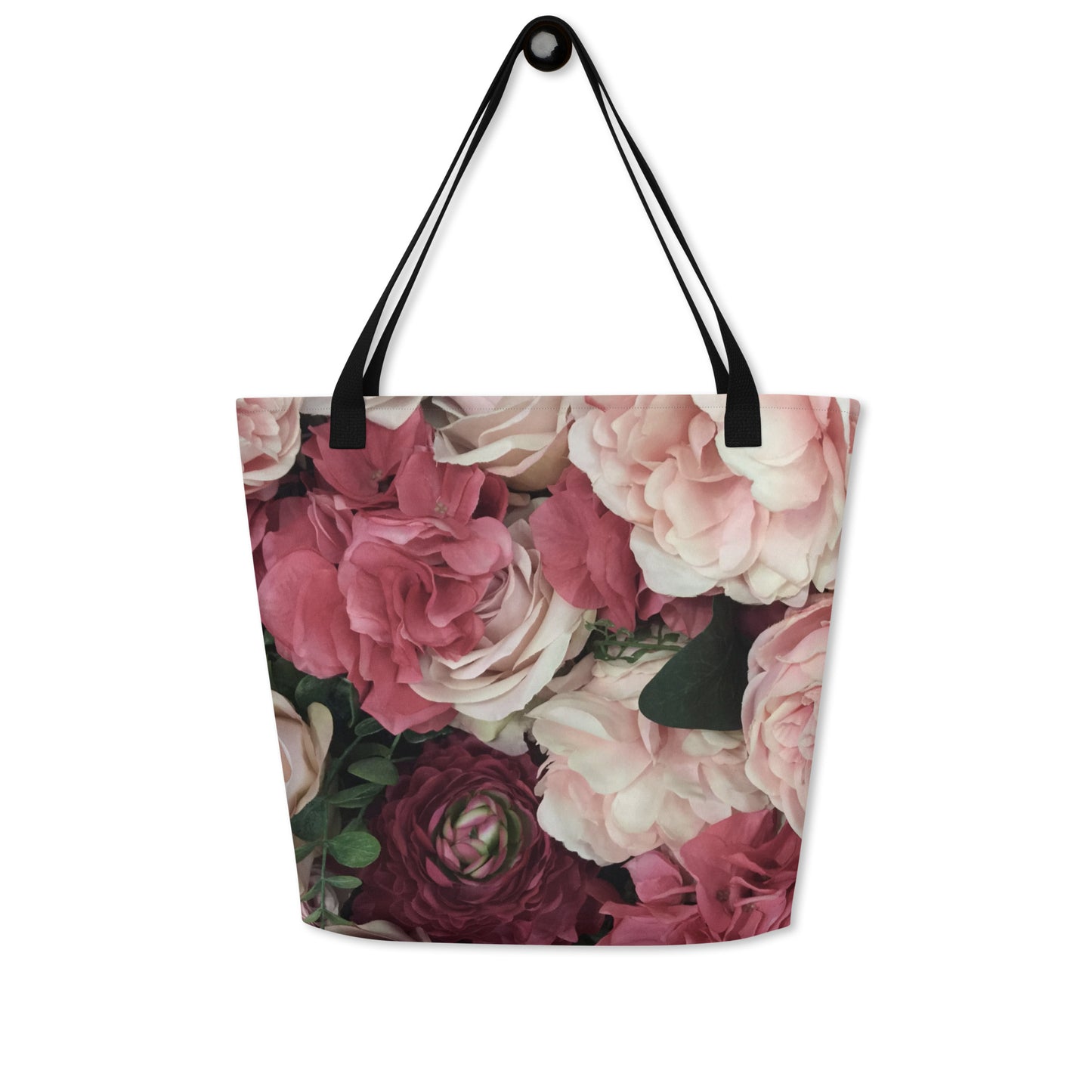Large Pink Rose Tote Bag