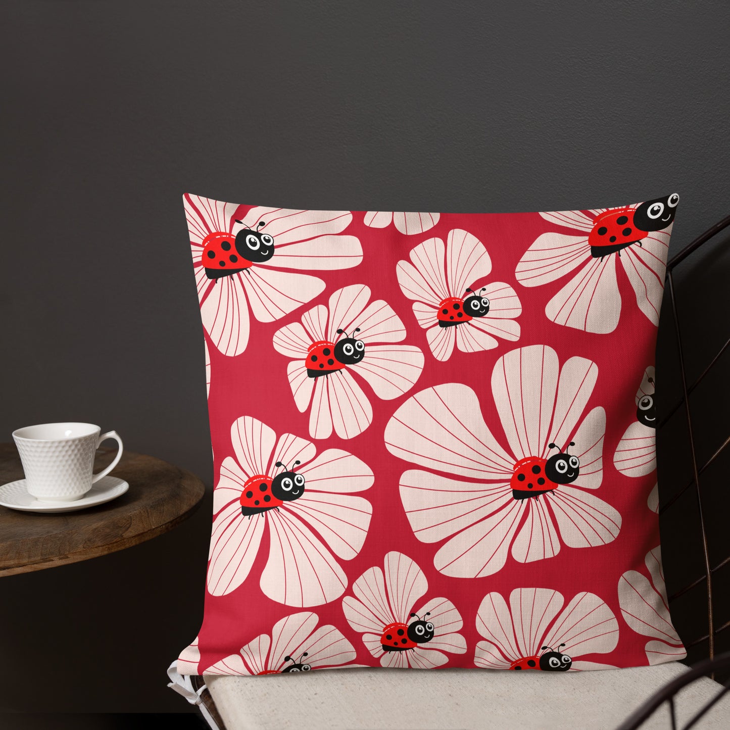 Ladybug 🐞 Blossom Accent Pillow