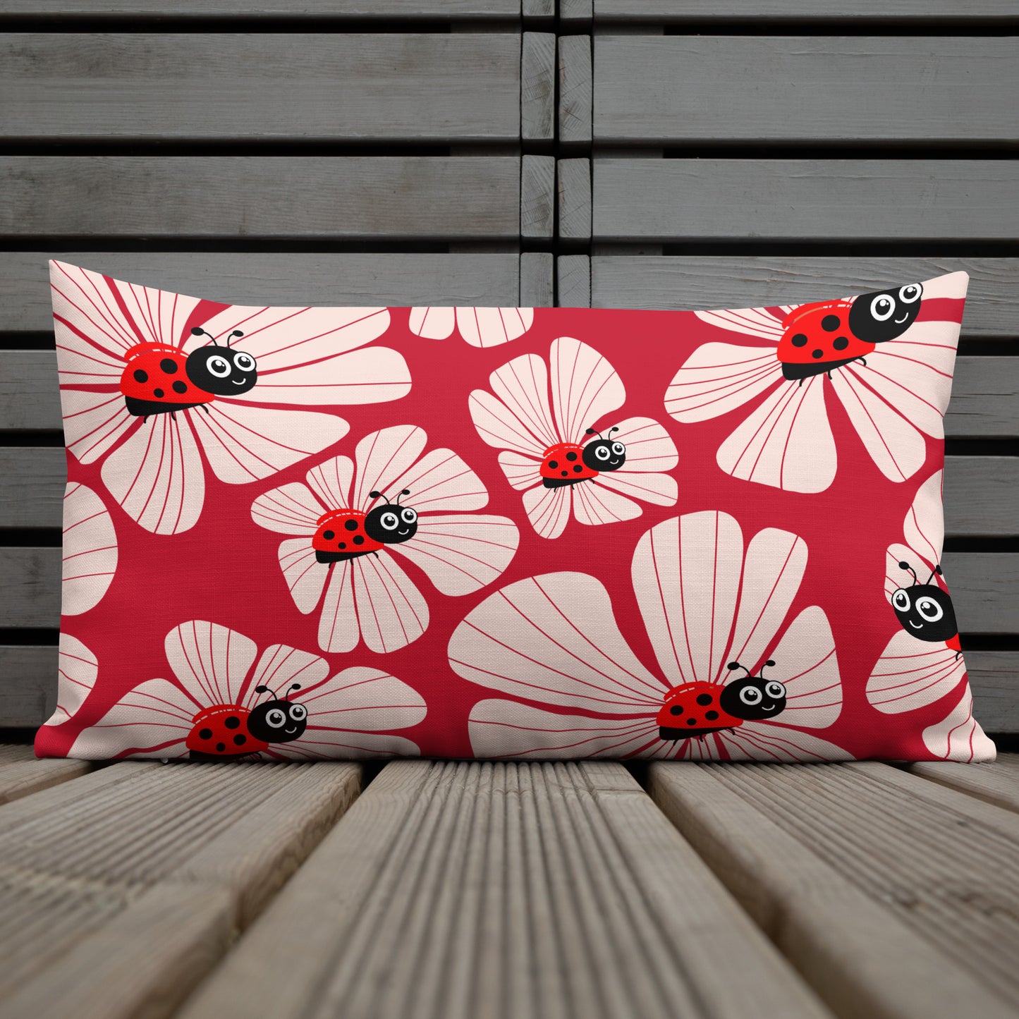 Ladybug 🐞 Blossom Accent Pillow