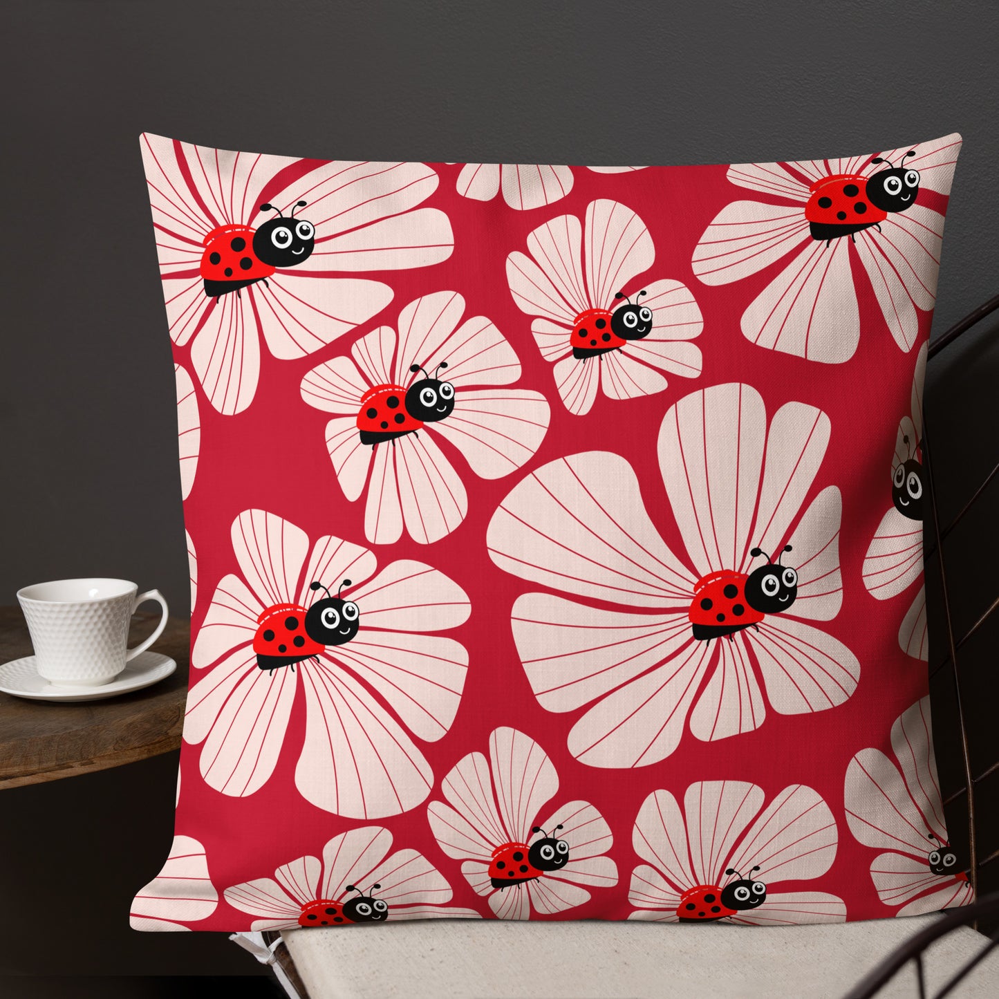 Ladybug 🐞 Blossom Accent Pillow