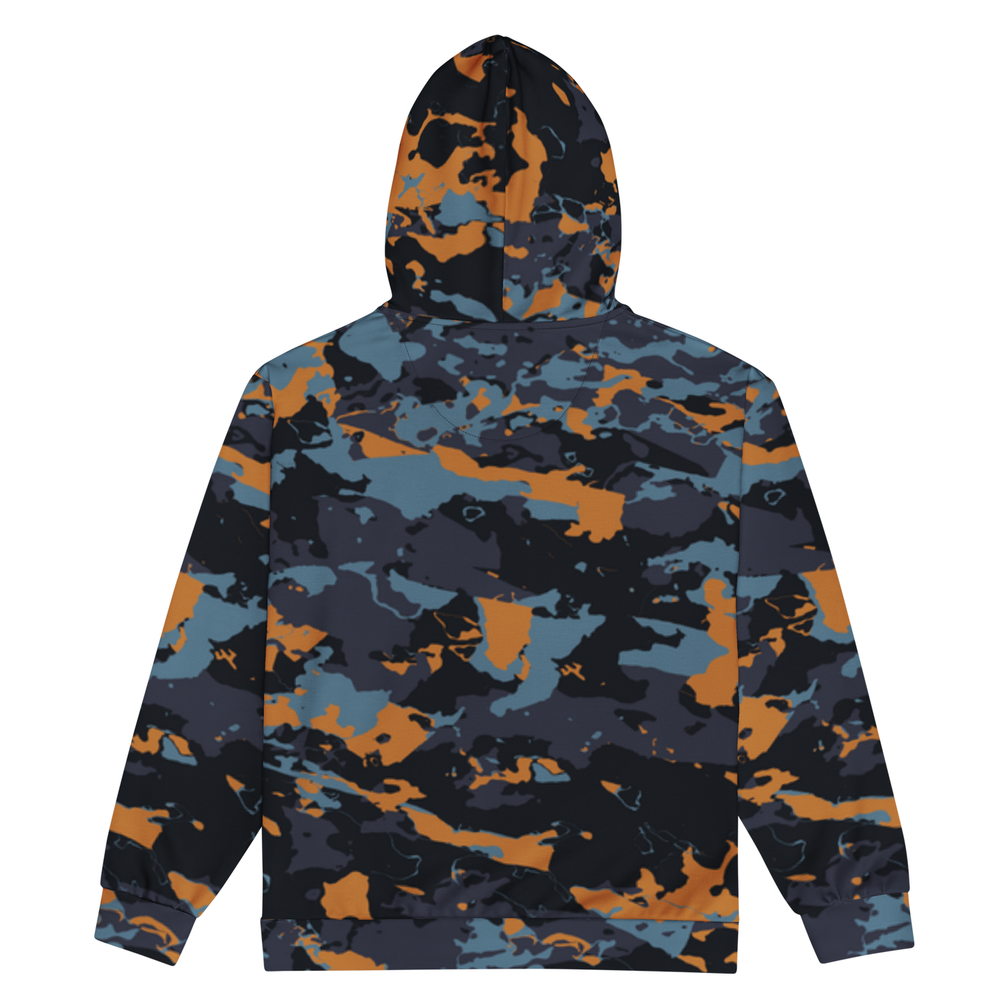 Camo Drawstring Zipper Hoodie w/ Pockets