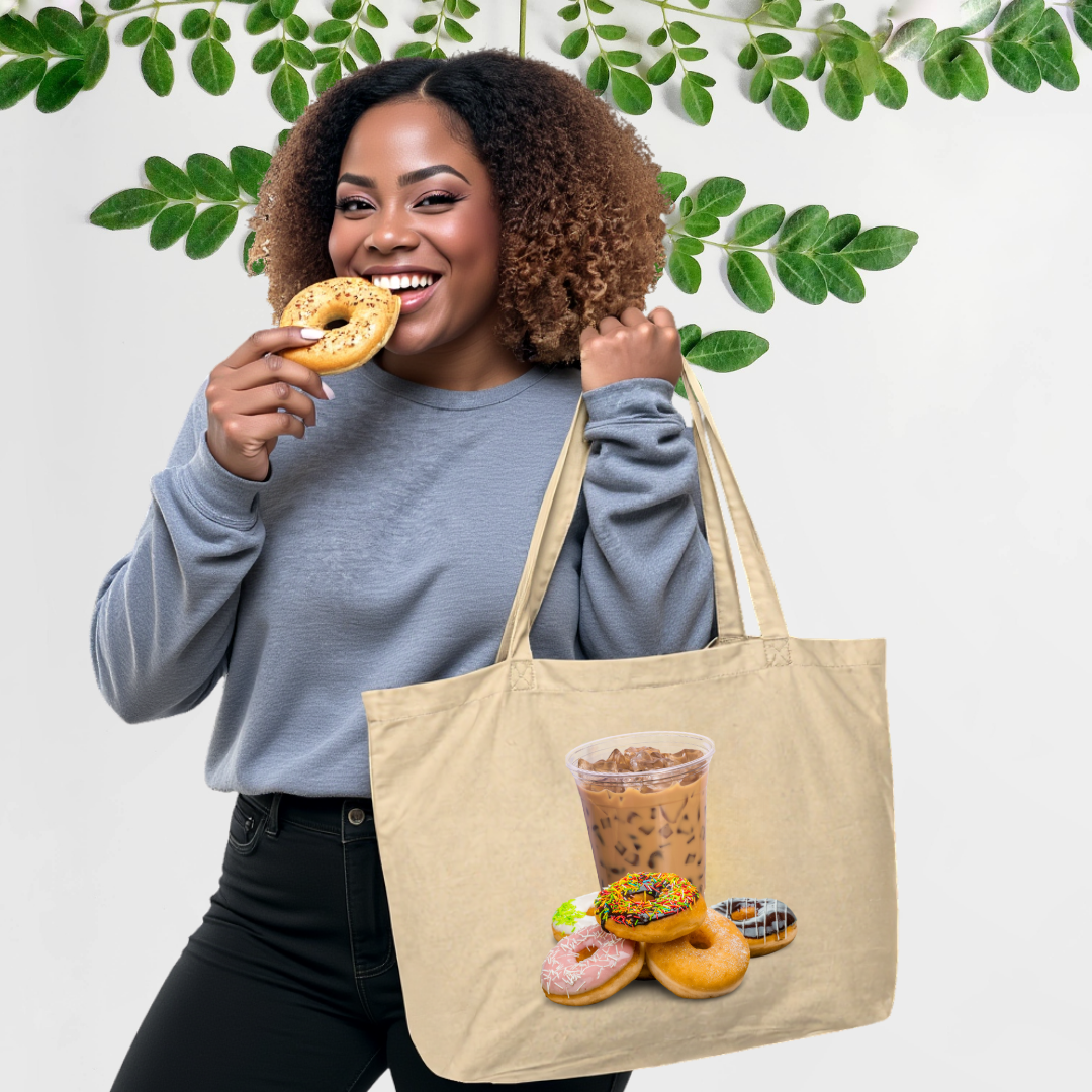 'Coffee' & Donuts' Organic Cotton Tote Bag