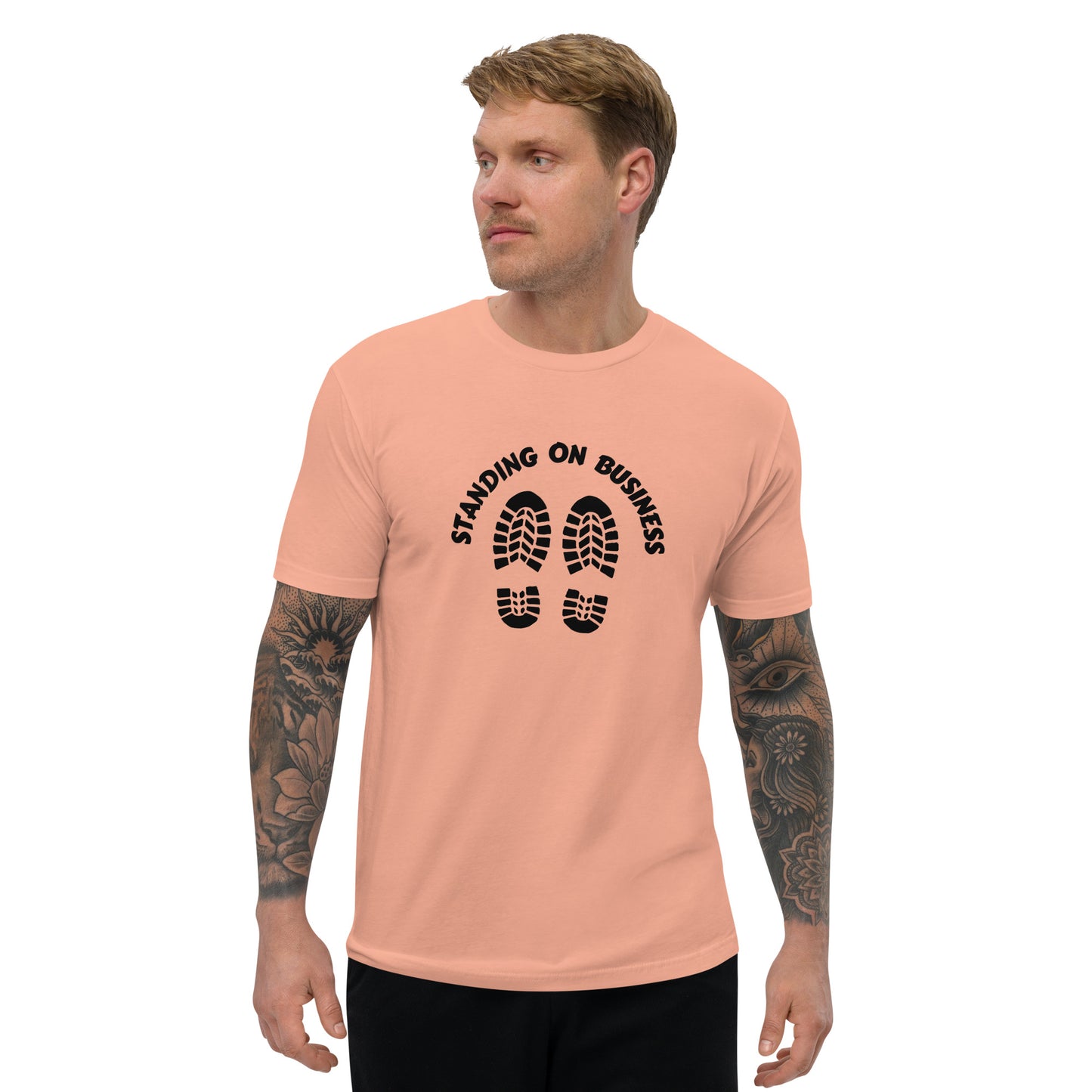 ‘Standing On Business’ Men's Fitted Statement T-Shirt