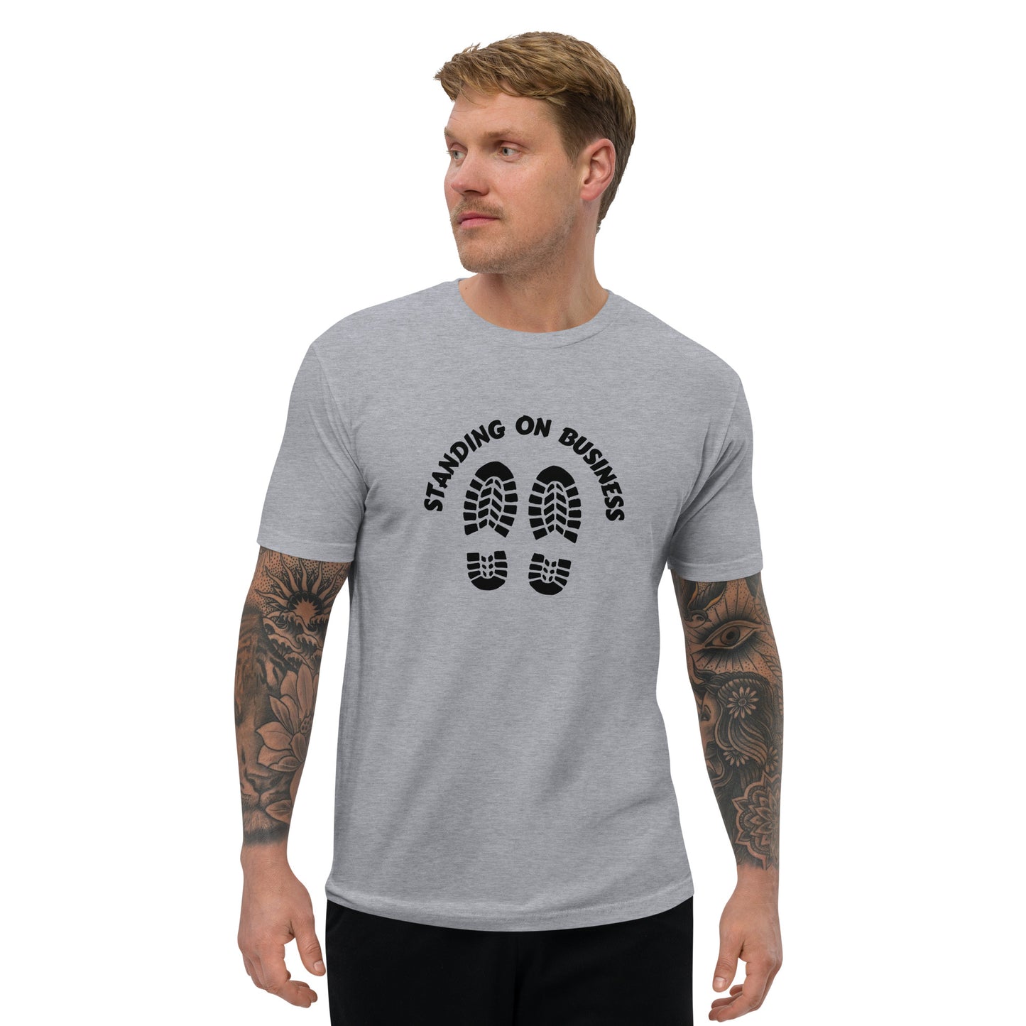 ‘Standing On Business’ Men's Fitted Statement T-Shirt