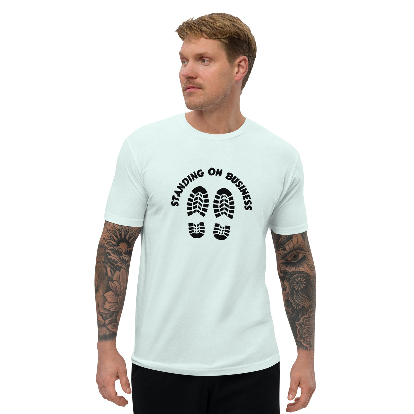 ‘Standing On Business’ Men's Fitted Statement T-Shirt