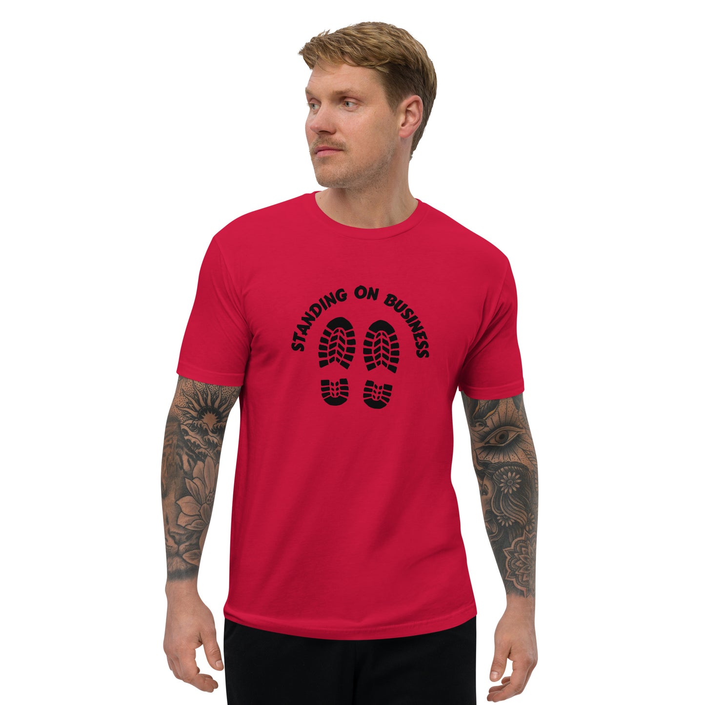 ‘Standing On Business’ Men's Fitted Statement T-Shirt