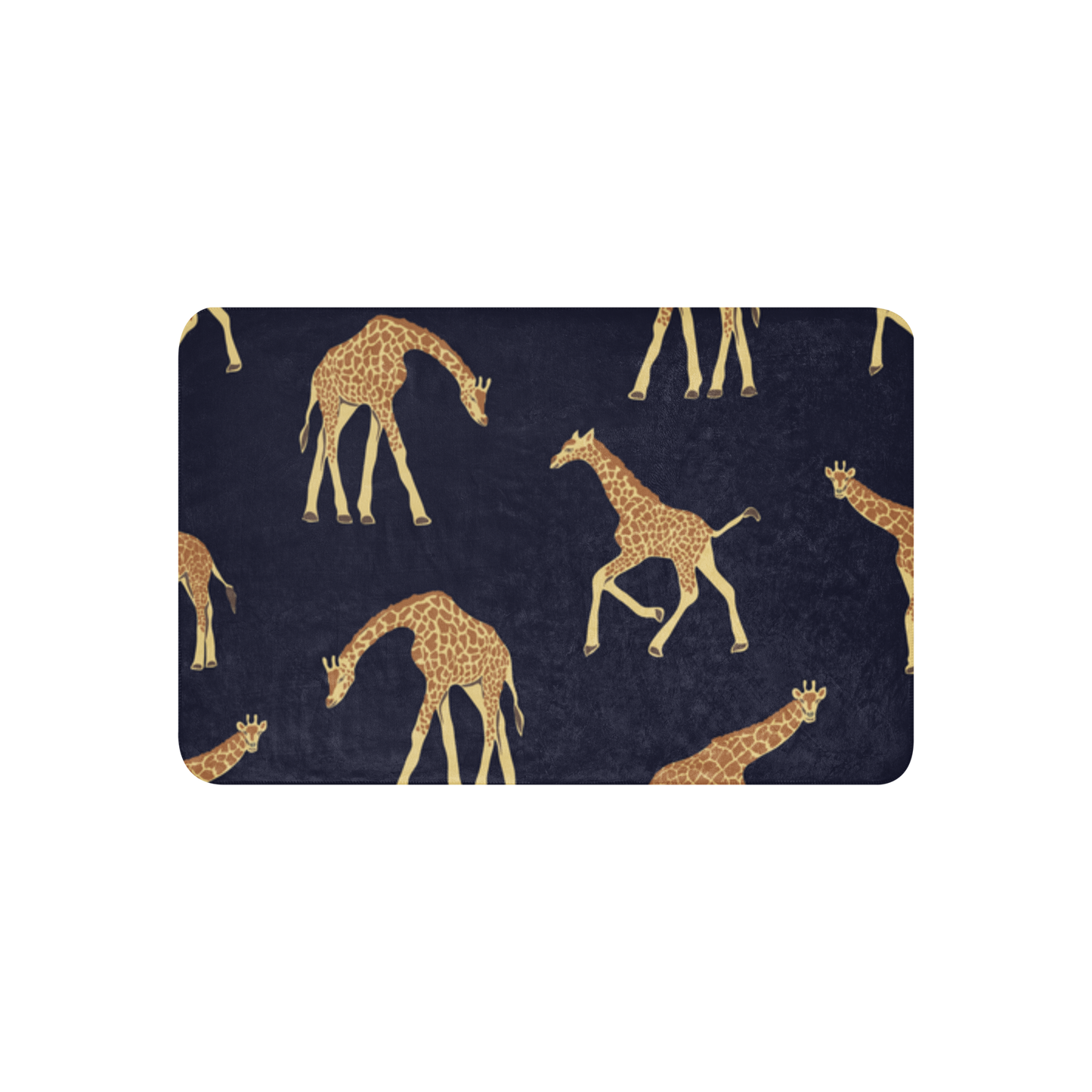 Midnight Blue Giraffe Sherpa Blanket 37″×57″