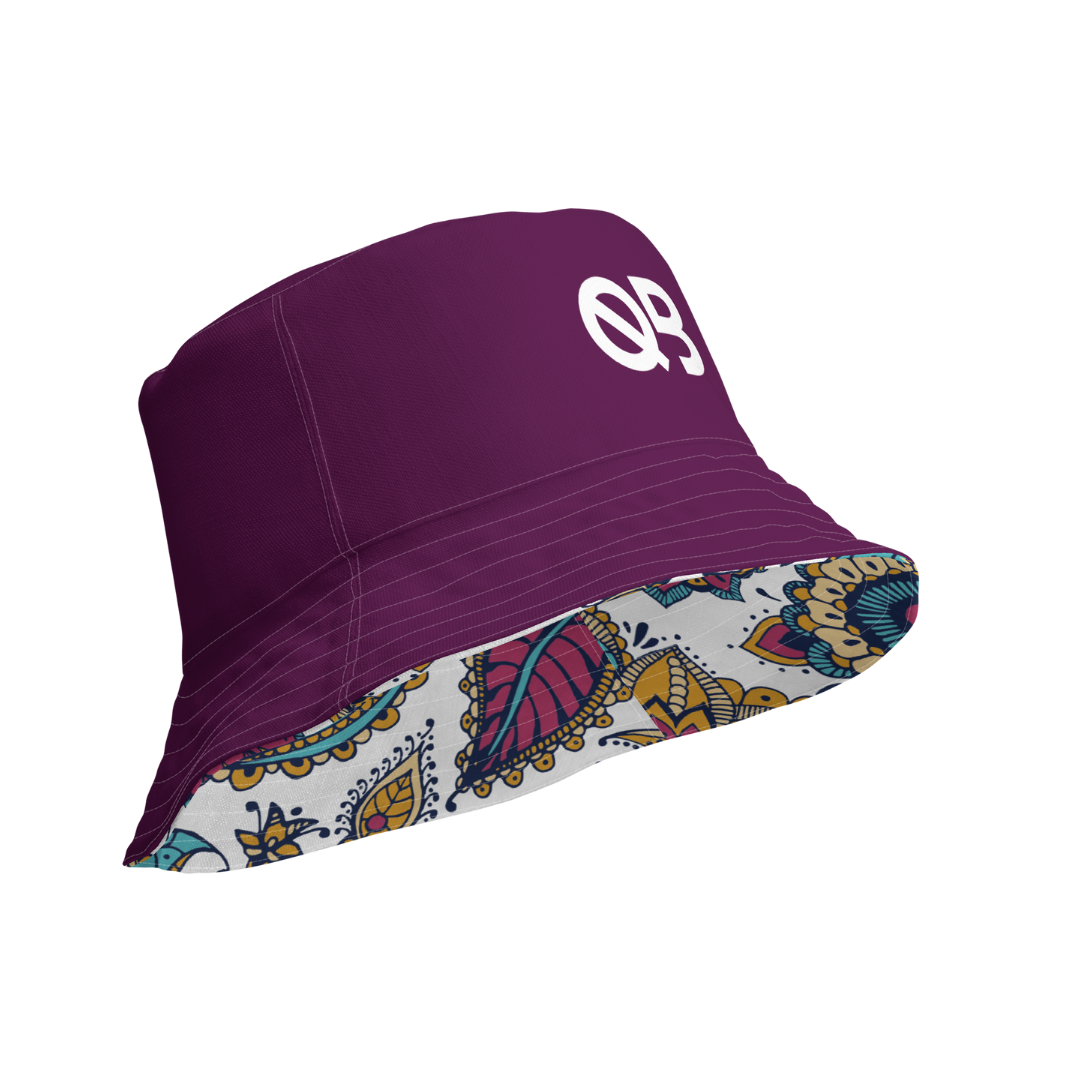 Bundle Deal: Tyrian Purple Reversible Bucket Hat + Abstract Fanny Pack Hip Bum Waist Bag