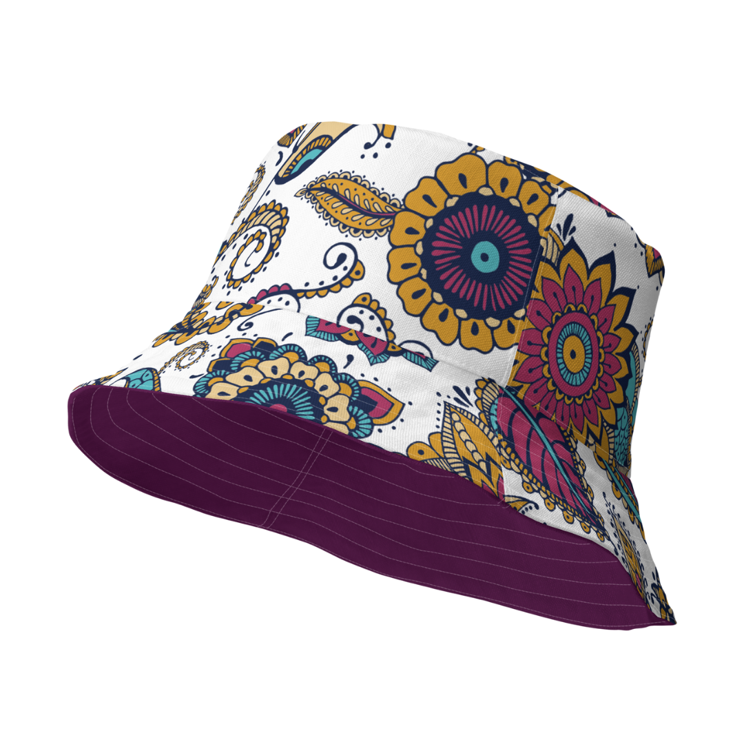 Bundle Deal: Tyrian Purple Reversible Bucket Hat + Abstract Fanny Pack Hip Bum Waist Bag