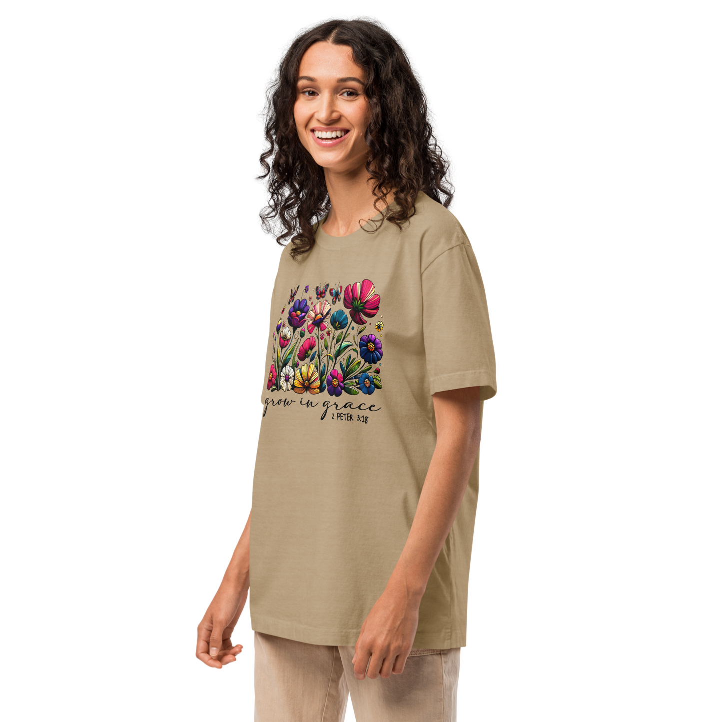 'Grow In Grace' Inspirational Women's Oversized T-shirt