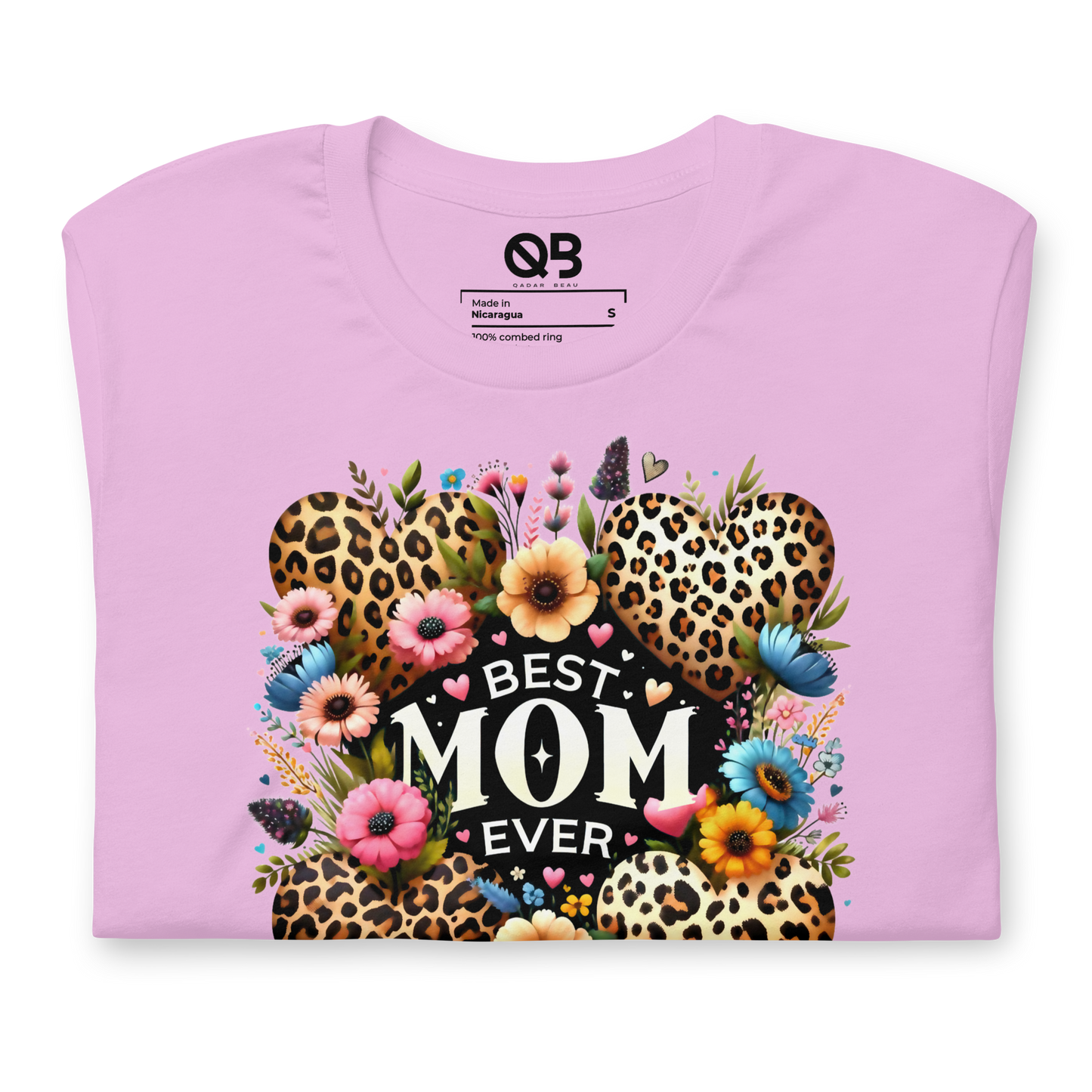 Best Mom Ever Leopard Floral Tee