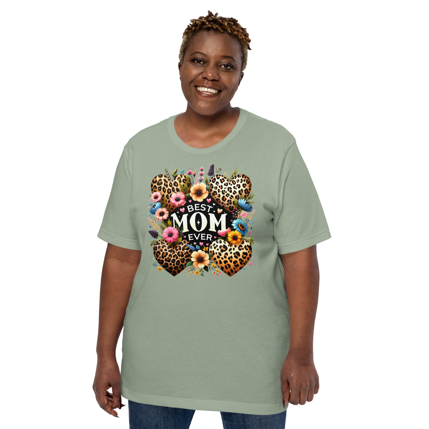 Best Mom Ever Leopard Floral Tee