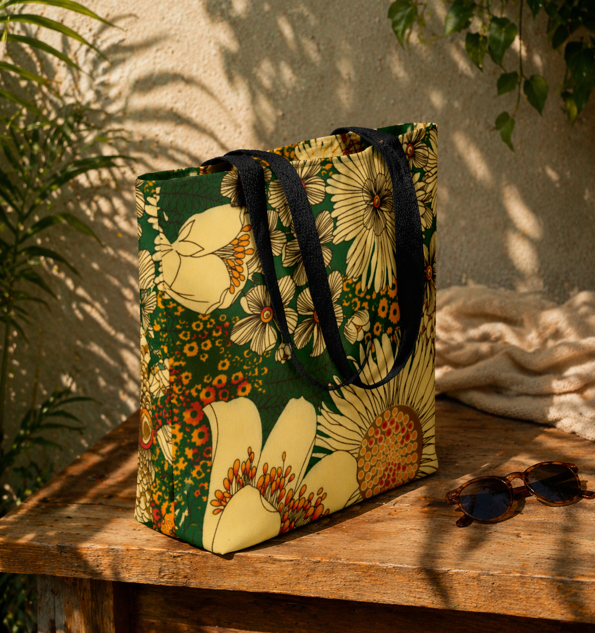 1960's Floral Vintage Tote Bag