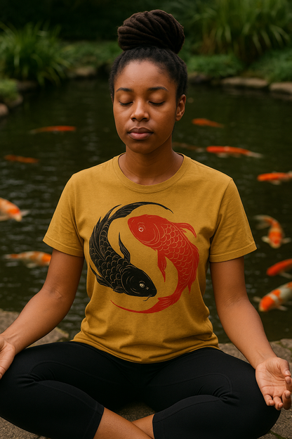 Yin Yang ☯️ Koi Fish Short Sleeve Graphic T-shirt