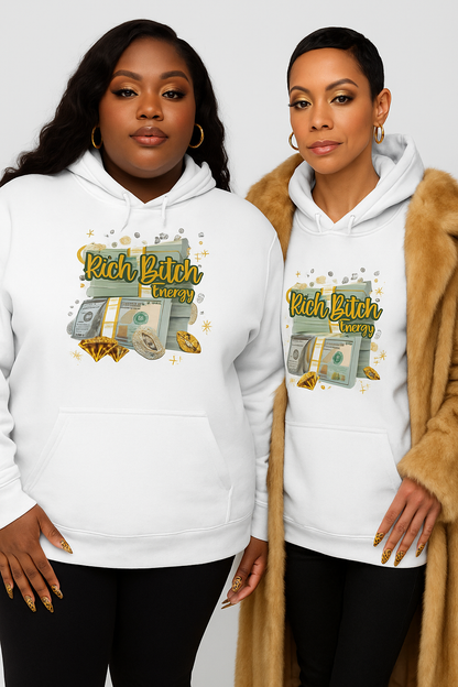 Rich Bitch Energy Eco Raglan Hoodie