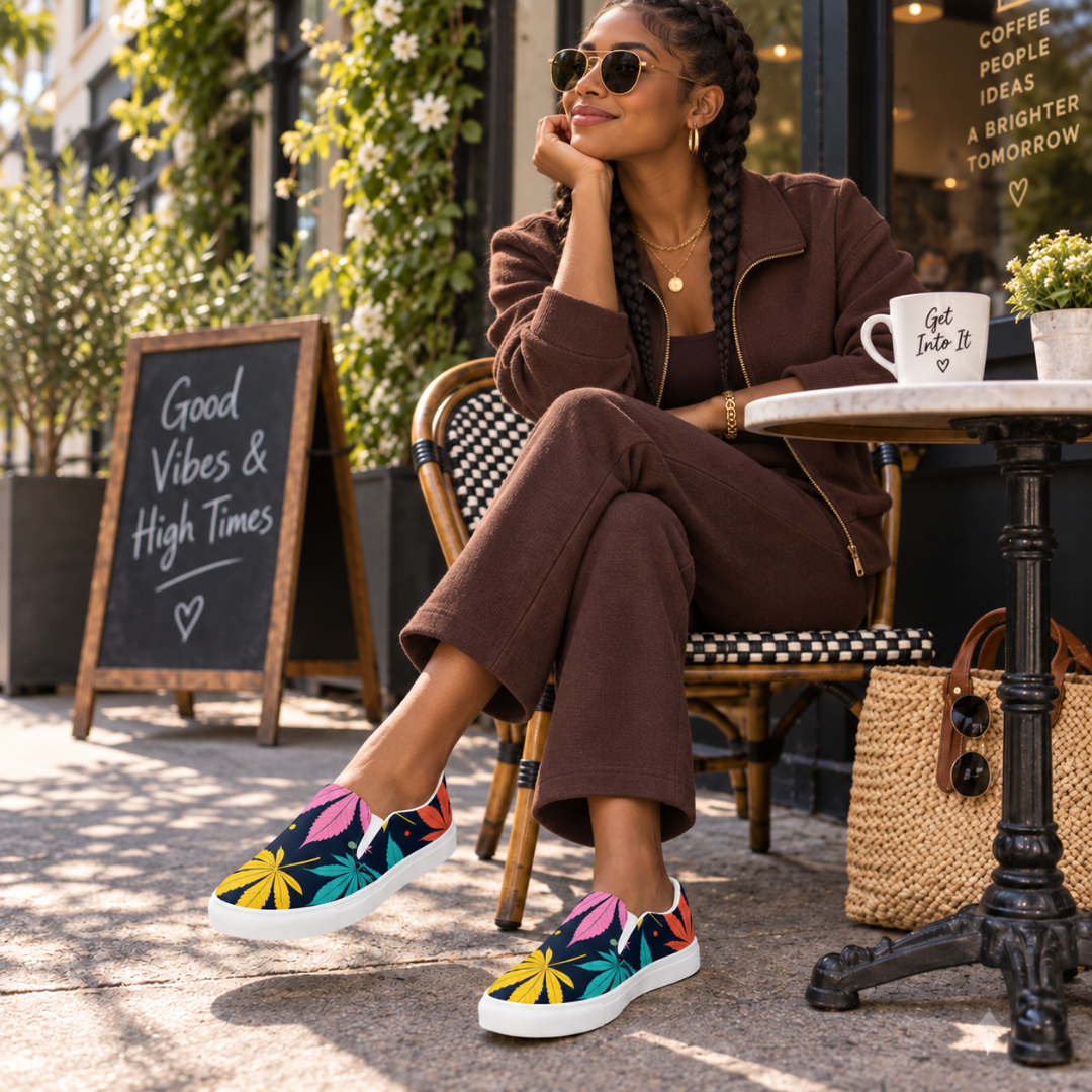 Women’s Cannibis Culture Canvas Slip-ons