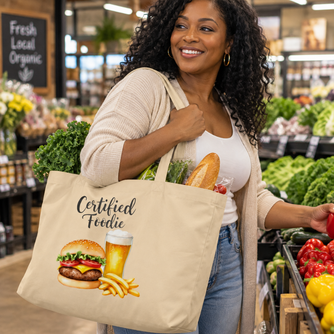 ‘Certified Foodie’ Organic Cotton Essential Tote Bag