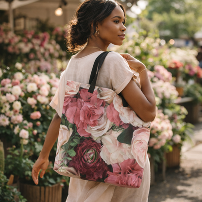 Full Bloom Floral Tote Bag 16″×20″