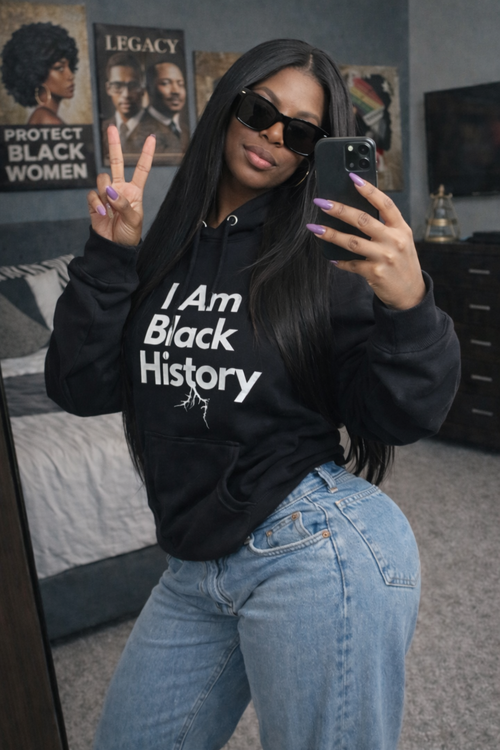 "I Am Black History" Eco Raglan Hoodie