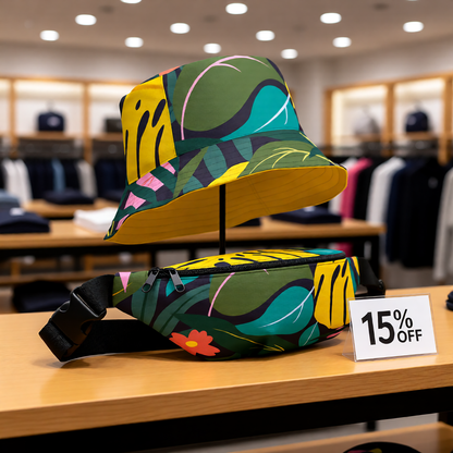 Bundle Deal: Jungle Reversible Bucket Hat + Fanny Pack Waist Bag