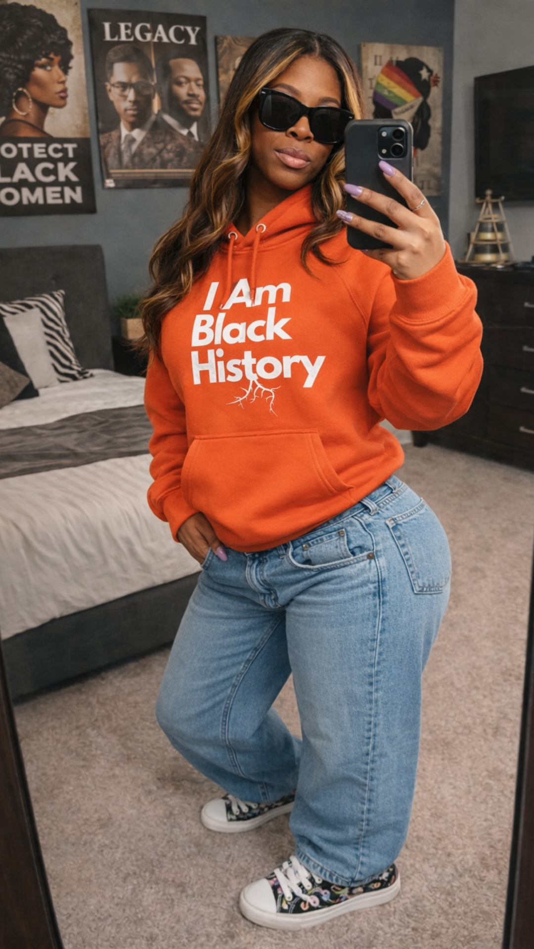 "I Am Black History" Eco Raglan Hoodie