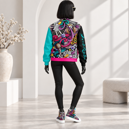 Rhythmic Vibes Women's Lightweight Bomber Jacket