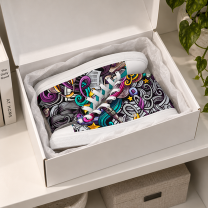 Rhythmic Vibes High Top Women's Canvas Sneakers