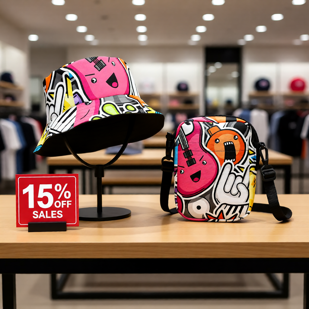 Eclipse Reversible Bucket Hat + Rockstar Adjustable Crossbody Sling