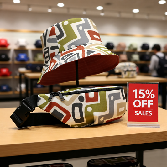 Bundle Deal: Roof Terracotta Moisture Wicking Bucket Hat + Adjustable Fanny Pack Waist Bag