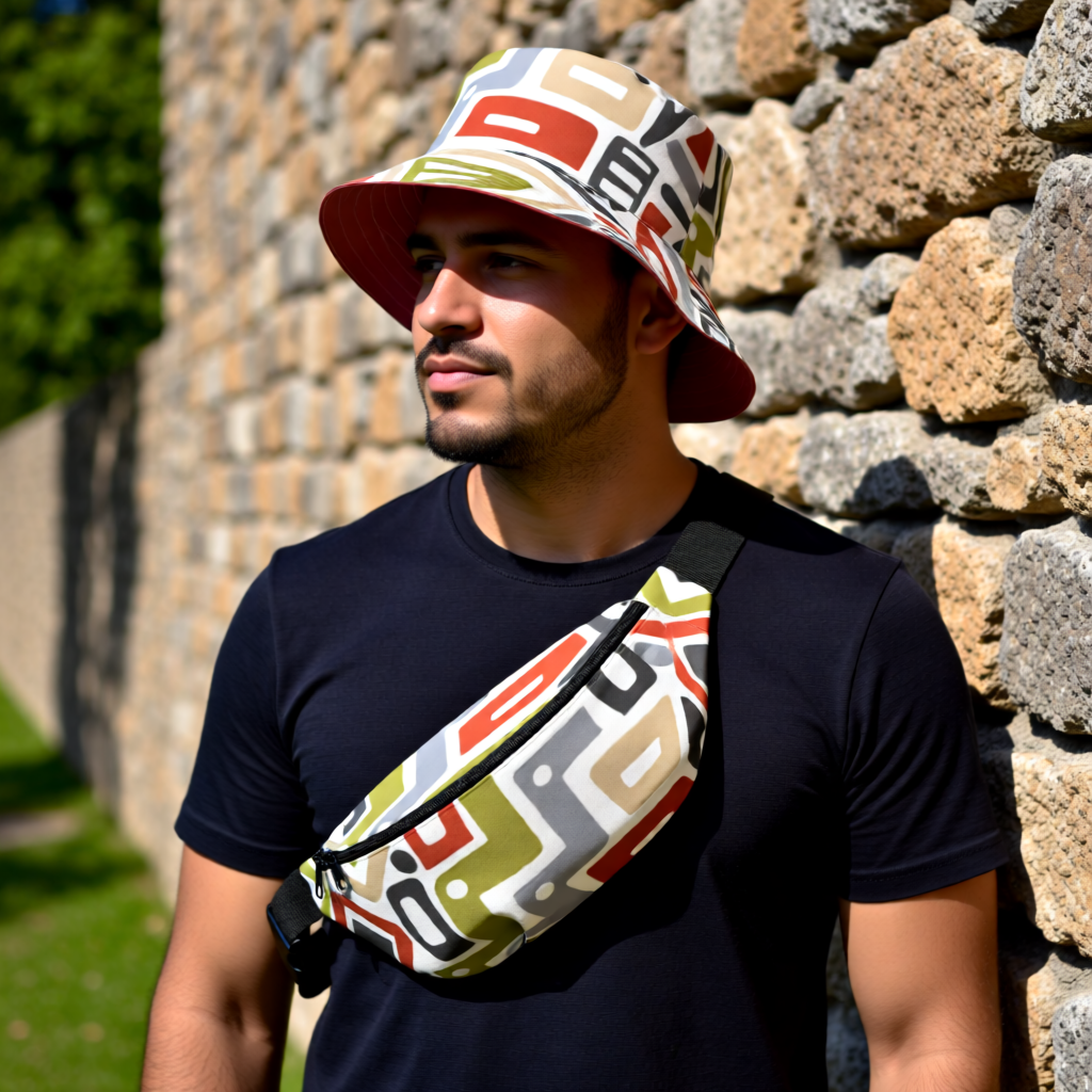 Bundle Deal: Roof Terracotta Moisture Wicking Bucket Hat + Adjustable Fanny Pack Waist Bag