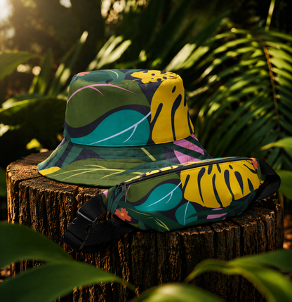 Bundle Deal: Jungle Reversible Bucket Hat + Fanny Pack Waist Bag
