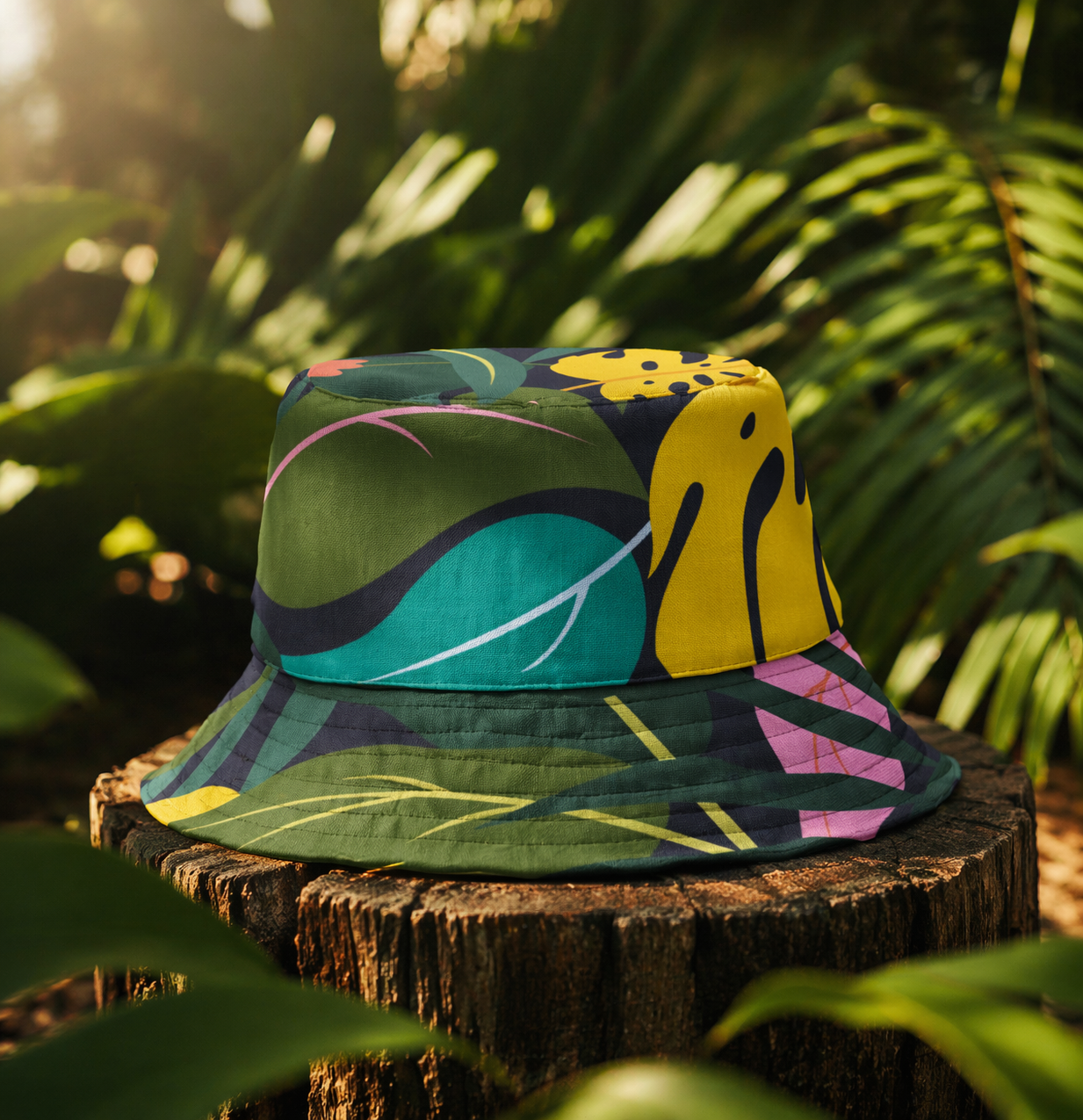 2-in-1 Reversible Jungle Bucket Hat