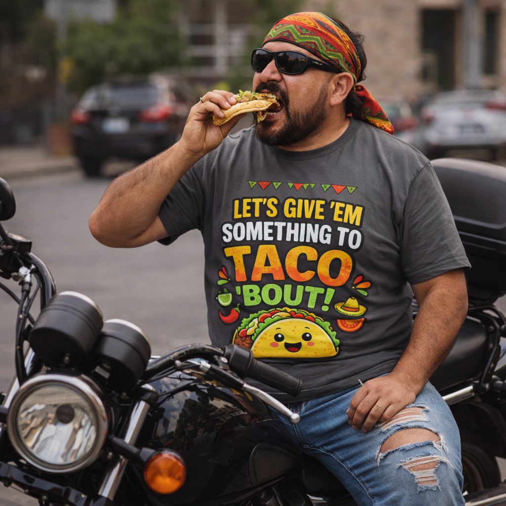Unisex Vintage Taco graphic T-shirt front view