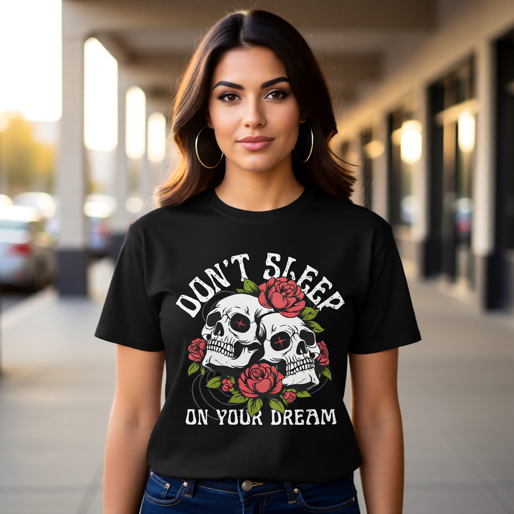 Women's crew Neck Skull Tee