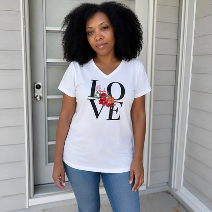 Love Women's Relaxed V-Neck T-shirt