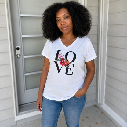 Love Women's Relaxed V-Neck T-shirt
