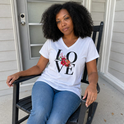 Love Women's Relaxed V-Neck T-shirt
