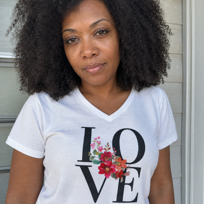 Love Women's Relaxed V-Neck T-shirt