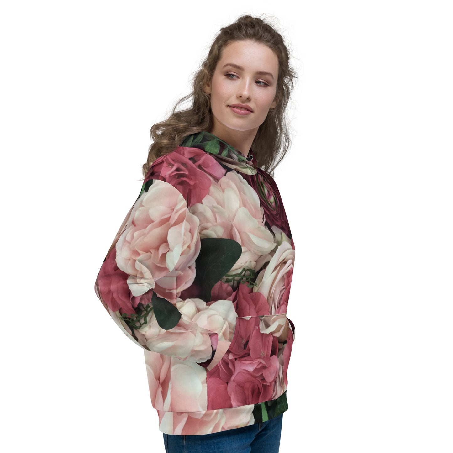 Brushed Fleece Rose Hoodie