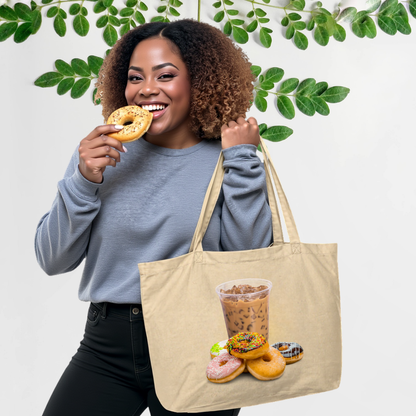 'Coffee' & Donuts' Organic Cotton Tote Bag