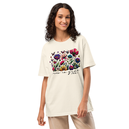 'Grow In Grace'  Inspirational Women's Oversized T-shirt