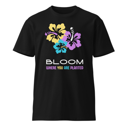 'Bloom where you are planted' Inspirational Hibiscus T-shirt