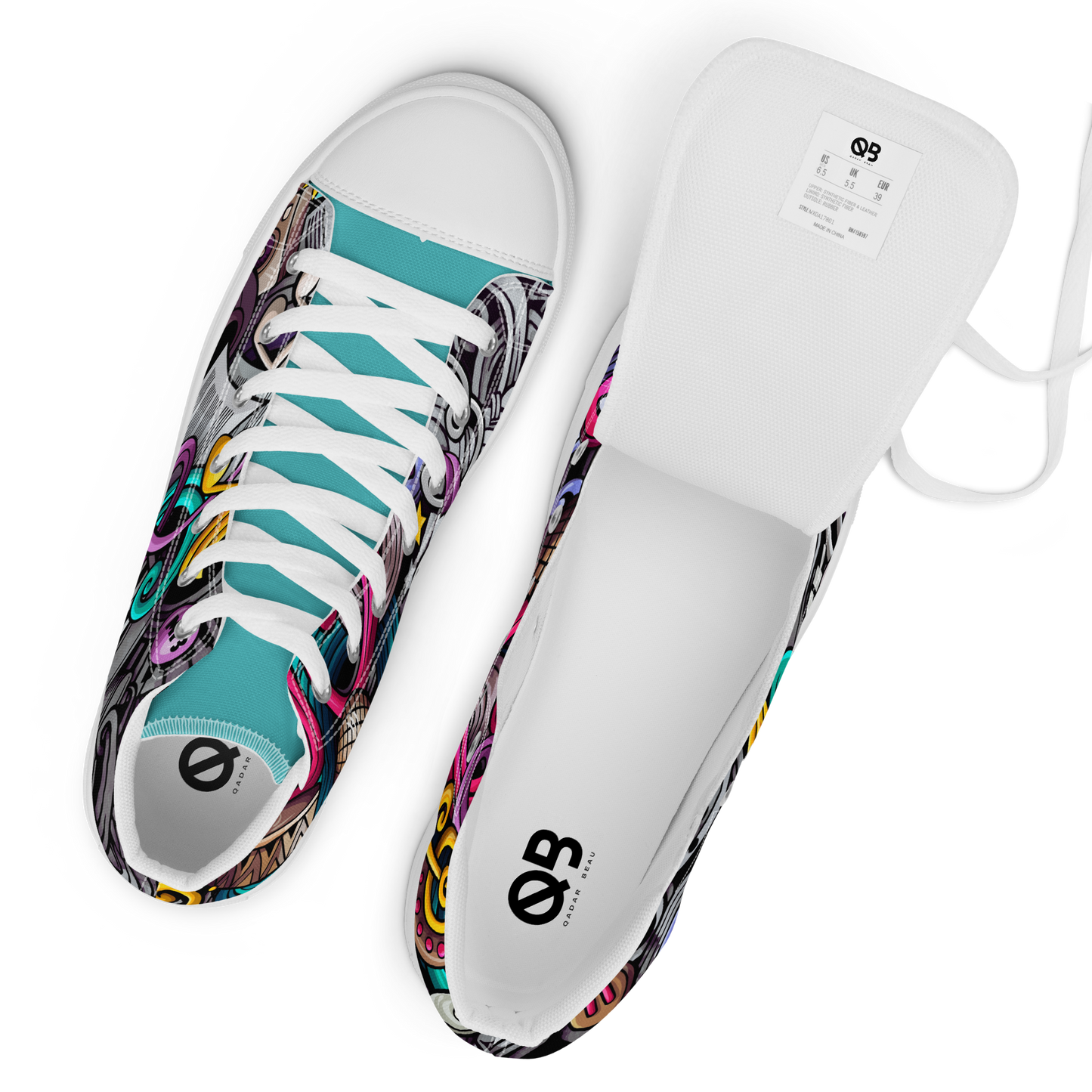 Rhythmic Vibes 🎶 High Top Canvas Women's Sneakers