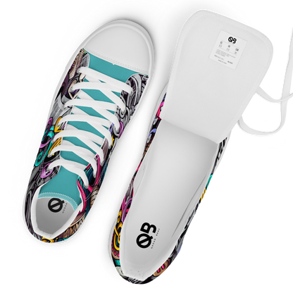 Rhythmic Vibes 🎶 High Top Canvas Women's Sneakers