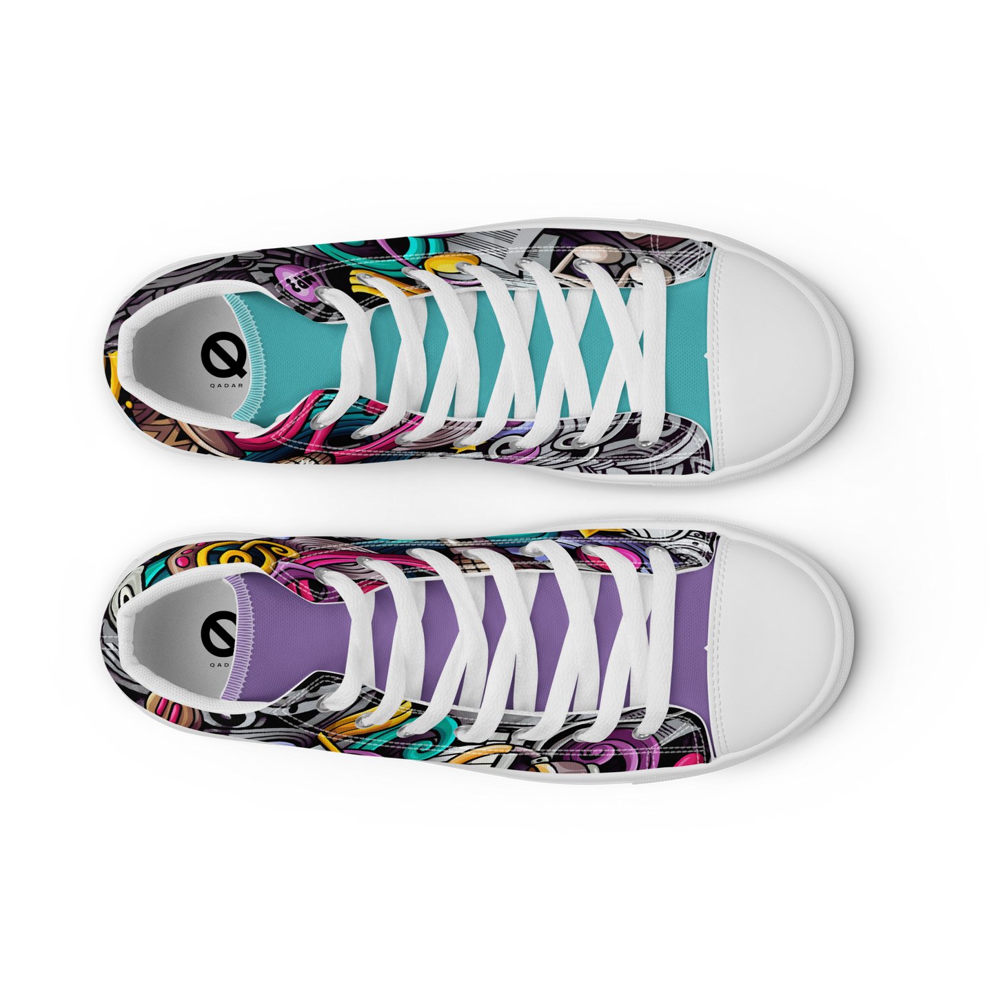 Rhythmic Vibes 🎶 High Top Canvas Women's Sneakers